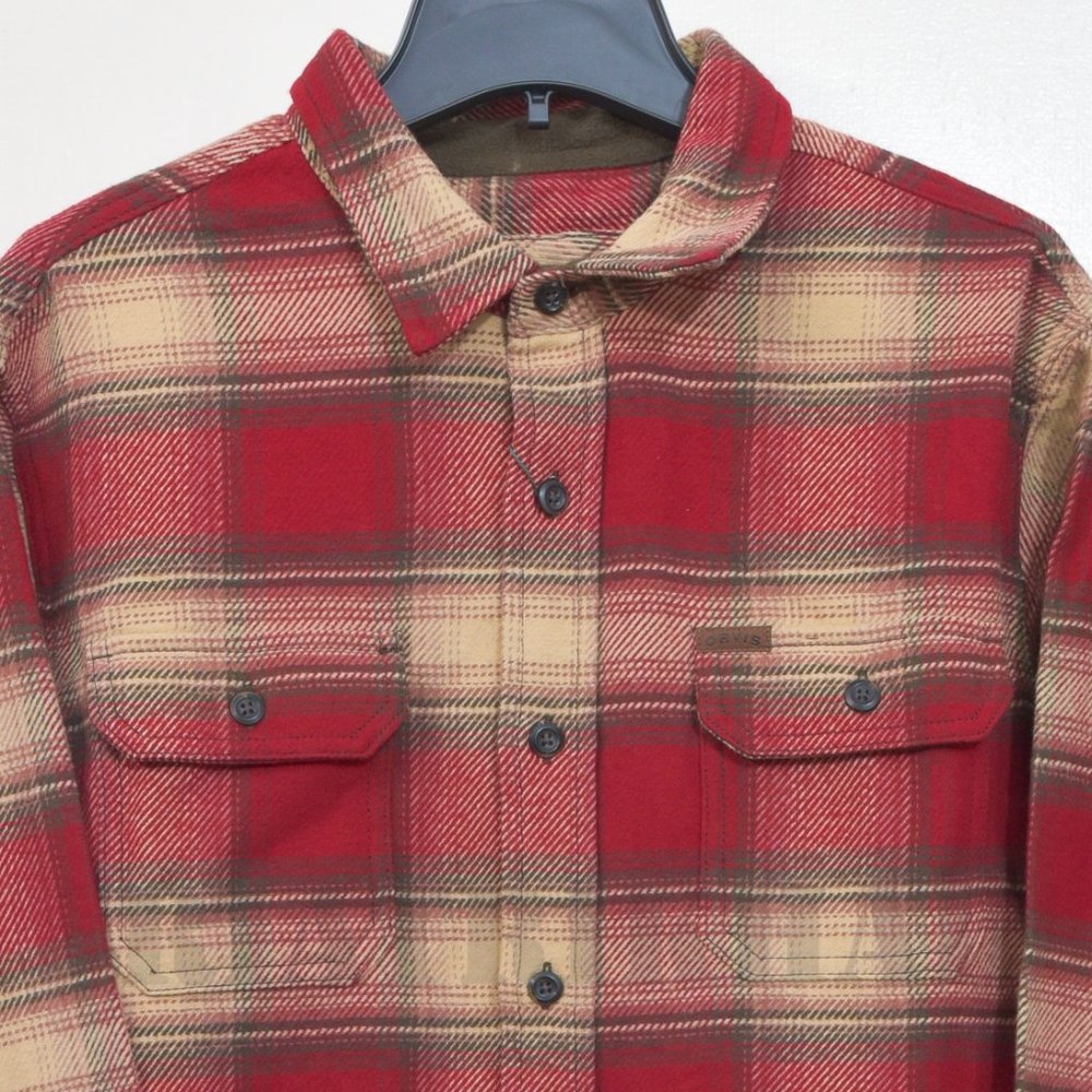 RED NWT Men’s Flannel Shirt Orvis - Picture 4 of 10